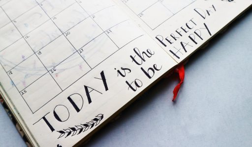 writings in a planner
